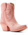 Image #1 - Ariat Women's Chandler Suede Western Booties - Snip Toe, Pink, hi-res