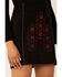 Image #2 - Shyanne Women's Black Embroidered Faux Suede Mini Skirt , Black, hi-res