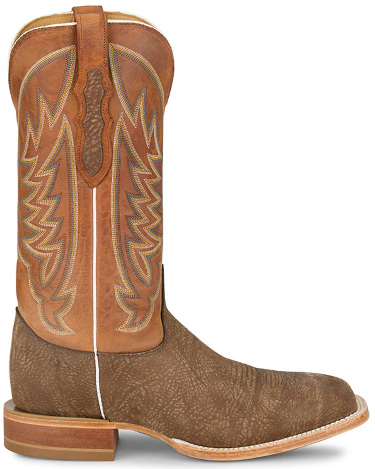 Image #2 - Justin Men's Cowman Western Boots - Broad Square Toe, Tan, hi-res