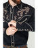 Image #4 - Scully Men's Embroidered Long Sleeve Western Shirt , Black, hi-res
