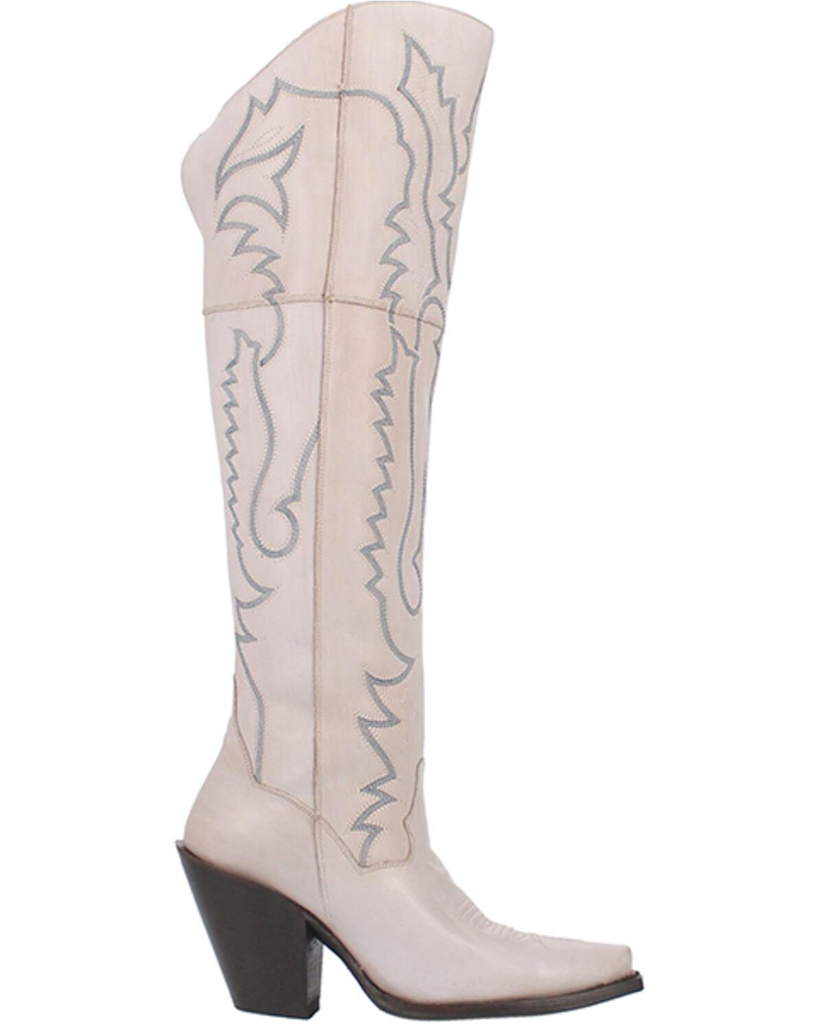 Image #2 - Dan Post Women's Loverfly Tall Western Boots - Snip Toe, White, hi-res