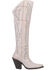 Image #2 - Dan Post Women's Loverfly Tall Western Boots - Snip Toe, White, hi-res