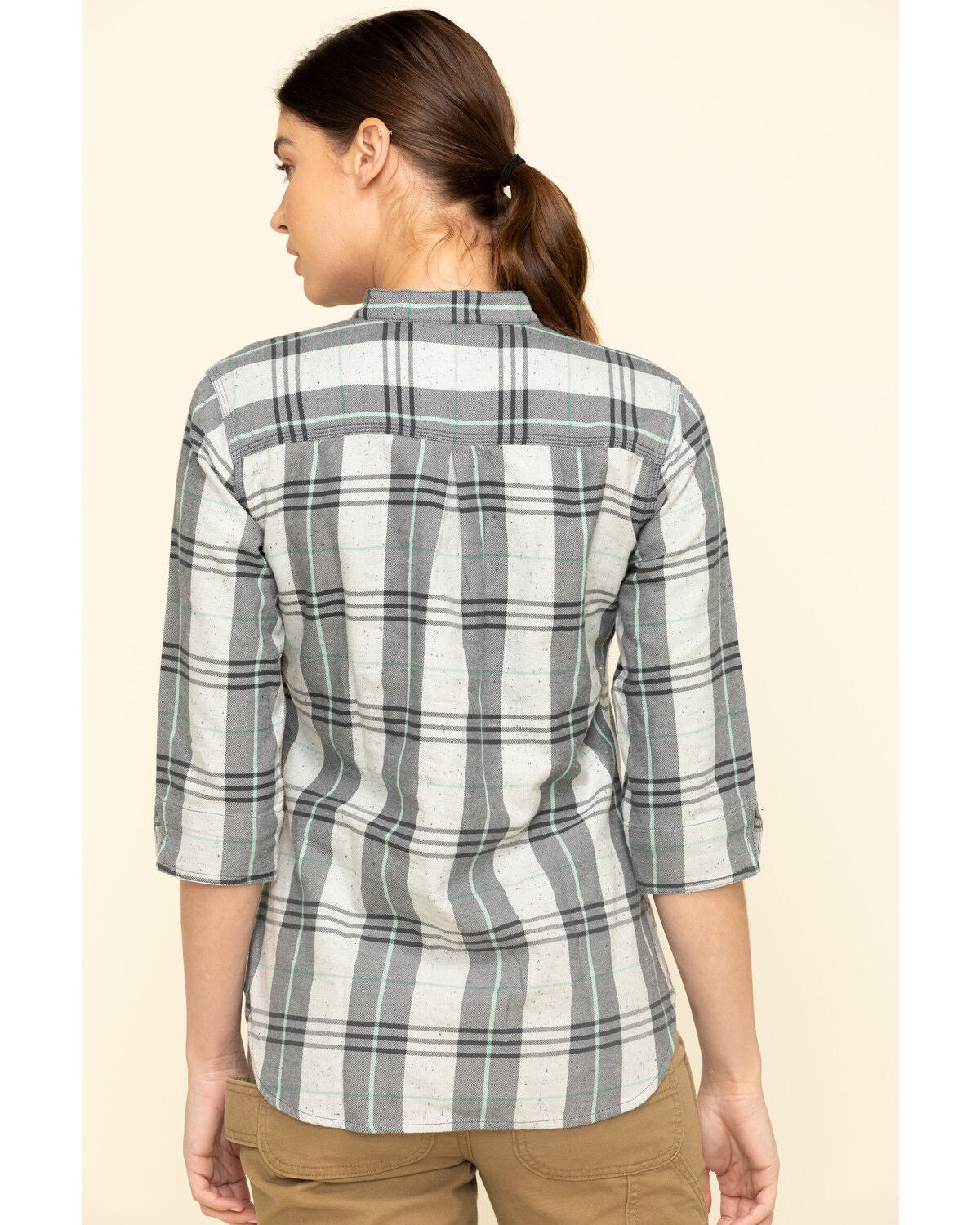 Image #2 - Carhartt Women's Twilight Relaxed 3/4 Sleeve Plaid Shirt, , hi-res