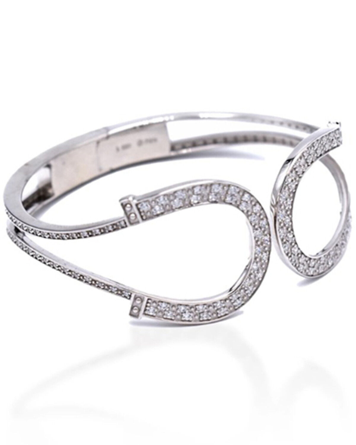 Image #1 - Kelly Herd Women's Sterling Silver Double Horseshoe Bangle Bracelet, Silver, hi-res