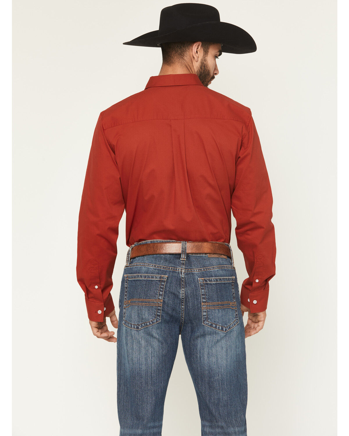 Image #4 - Cody James Men's Basic Twill Long Sleeve Button-Down Performance Western Shirt - Tall, Red, hi-res