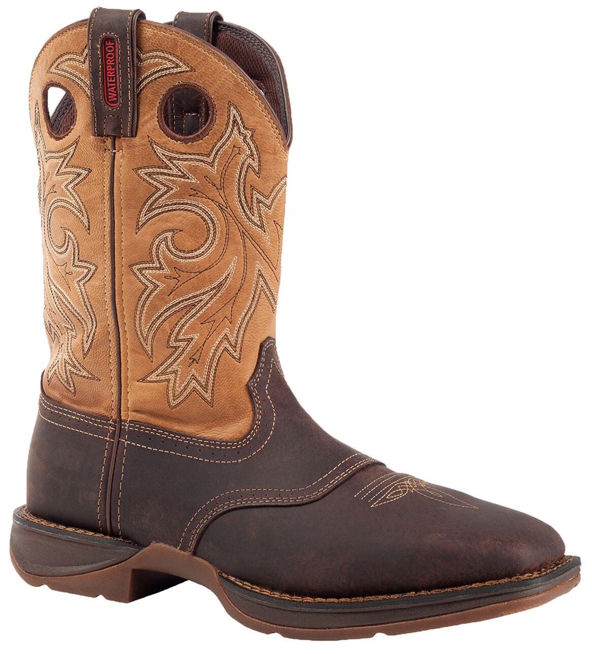 Durango Men's Rebel Waterproof Western Boots - Steel Toe, Brown, hi-res