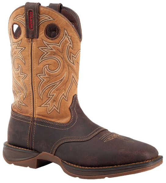 Image #1 - Durango Men's Rebel Waterproof Western Boots - Steel Toe, Brown, hi-res