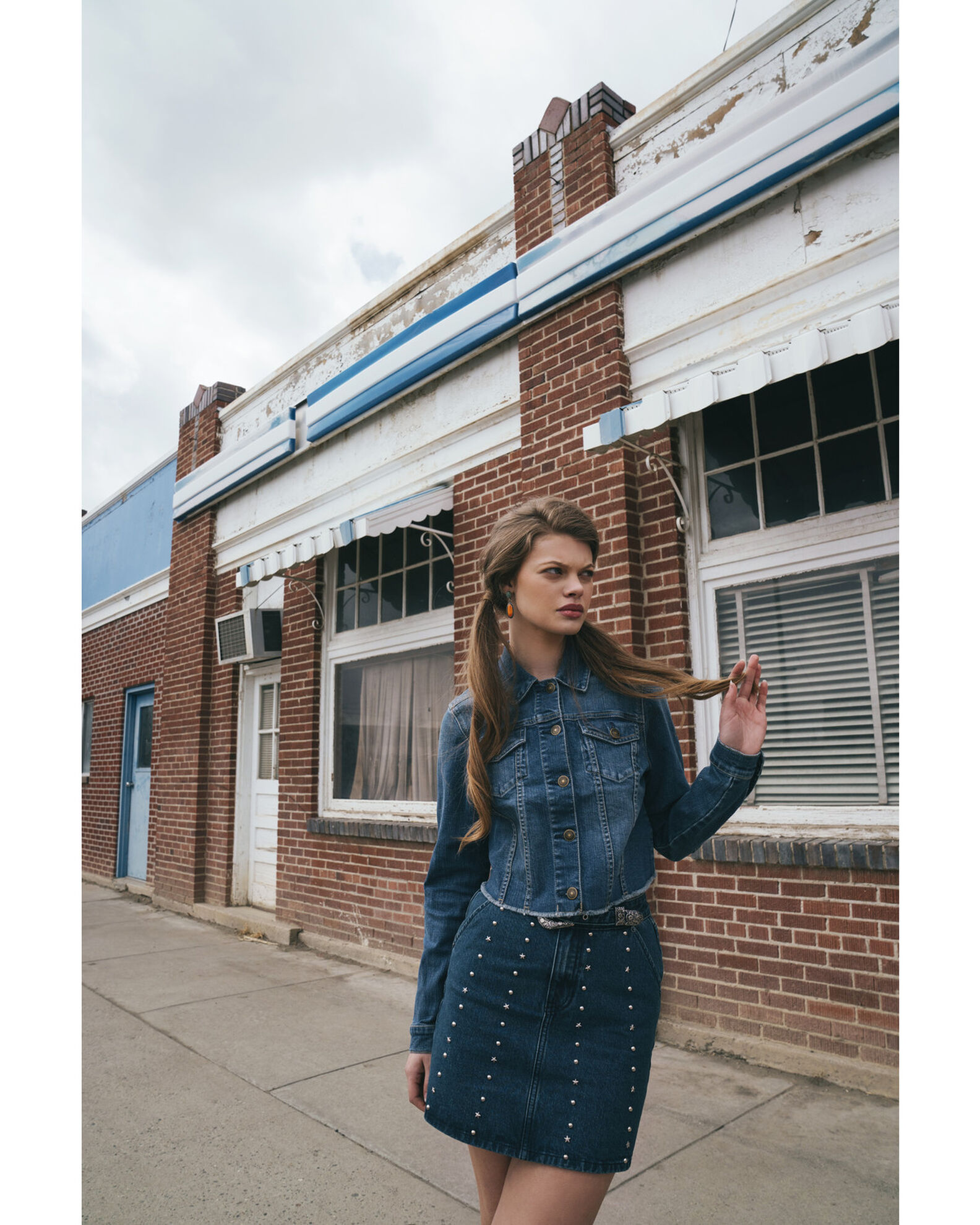 Rock Roll Denim Women s Dark Wash Studded Belted Western Denim Mini
