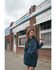 Image #1 - Rock & Roll Denim Women's Dark Wash Studded Belted Western Denim Mini Skirt, Blue, hi-res