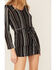 Image #3 - Sadie & Sage Women's Never Too Much Stripe Mini Dress, Black, hi-res
