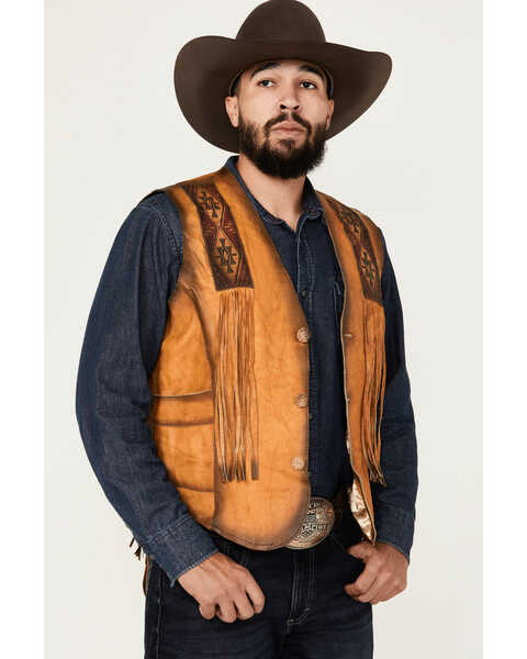 Image #2 - Kobler Leather Men's Indian Vest, Beige, hi-res