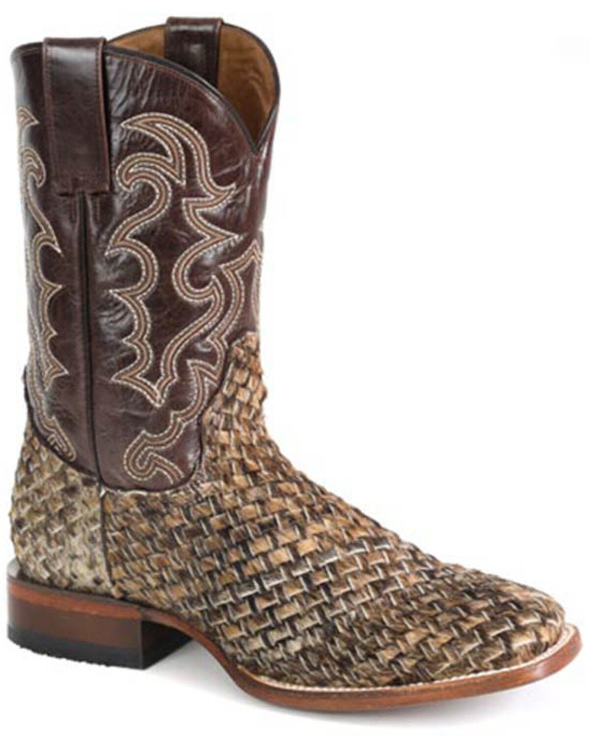 Stetson Men's Cattleman Western Boots - Broad Square Toe, Brown, hi-res