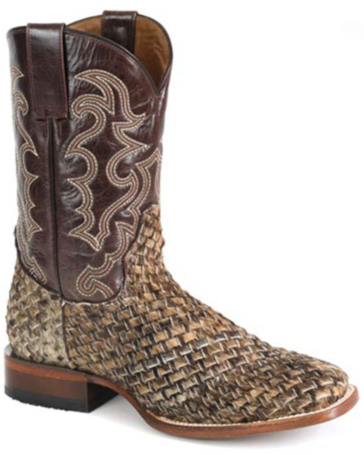 Image #1 - Stetson Men's Cattleman Western Boots - Broad Square Toe, Brown, hi-res