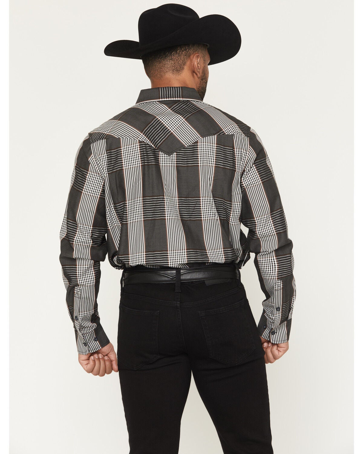 Image #4 - Cody James Black 1978&reg; Men's Ace Plaid Print Long Sleeve Button-Down Western Shirt, Charcoal, hi-res