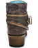 Corral Women's Floral Embossed Booties - Round Toe, Brown, hi-res