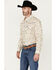 Image #3 - Cowboy Hardware Men's Mosaic Paisley Print Long Sleeve Snap Western Shirt, Cream, hi-res