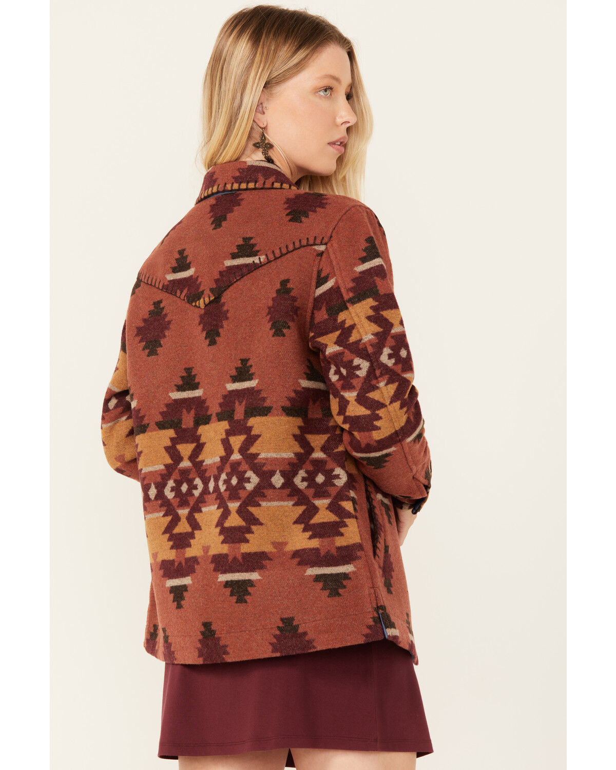 Image #4 - Idyllwind Women's Lane Southwestern Print Shacket, Pecan, hi-res