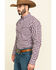 George Strait by Wrangler Men's Burgundy Small Plaid Button Long Sleeve Western Shirt  , Burgundy, hi-res
