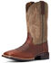 Ariat Men's Valor Western Performance Boots - Broad Square Toe, Brown, hi-res