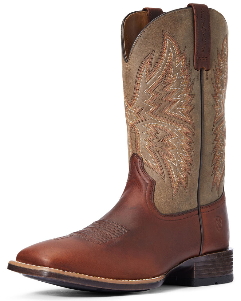 Ariat Men's Valor Western Boots - Wide Square Toe, Brown, hi-res