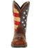 Durango Women's Lady Rebel Patriotic Flag Work Boots - Steel Toe, Brown, hi-res