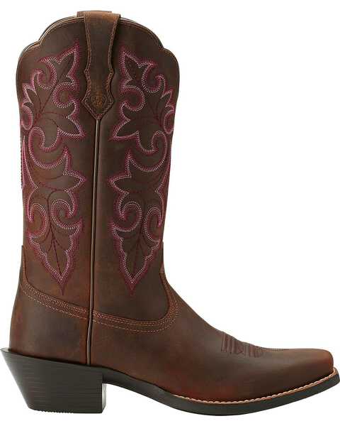 Ariat Women's Round Up Western Boots - Square Toe, Brown, hi-res