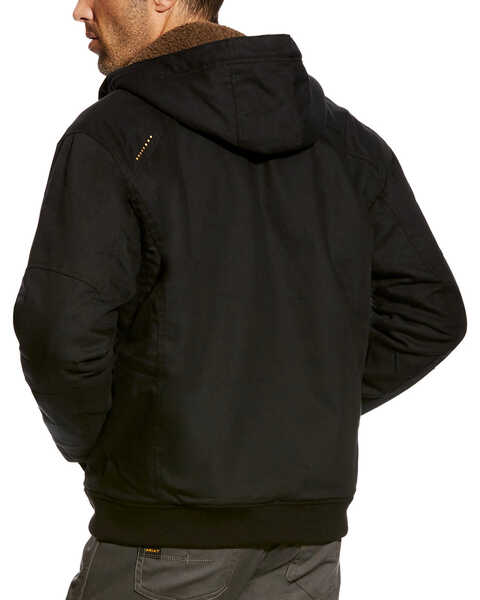 Image #2 - Ariat Men's Rebar Duracanvas Hooded Work Jacket, Black, hi-res