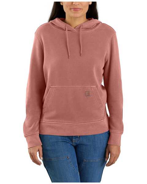 Carhartt Women's Relaxed Fit Midweight French Terry Hoodie , Maroon, hi-res