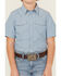 Image #2 - Cody James Boys' Cowboy Way Striped Print Short Sleeve Snap Western Shirt, Light Blue, hi-res