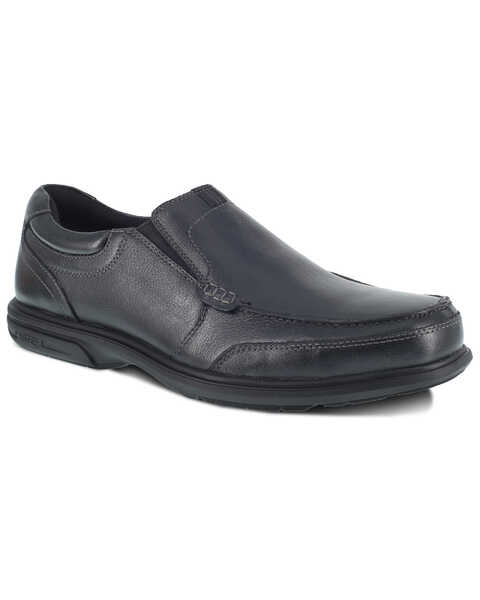 Image #1 - Florsheim Men's Loedin Work Shoes - Steel Toe, Black, hi-res