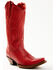 Image #1 - Planet Cowboy Women's It's All Red To Me Leather Western Boot - Snip Toe , Red, hi-res