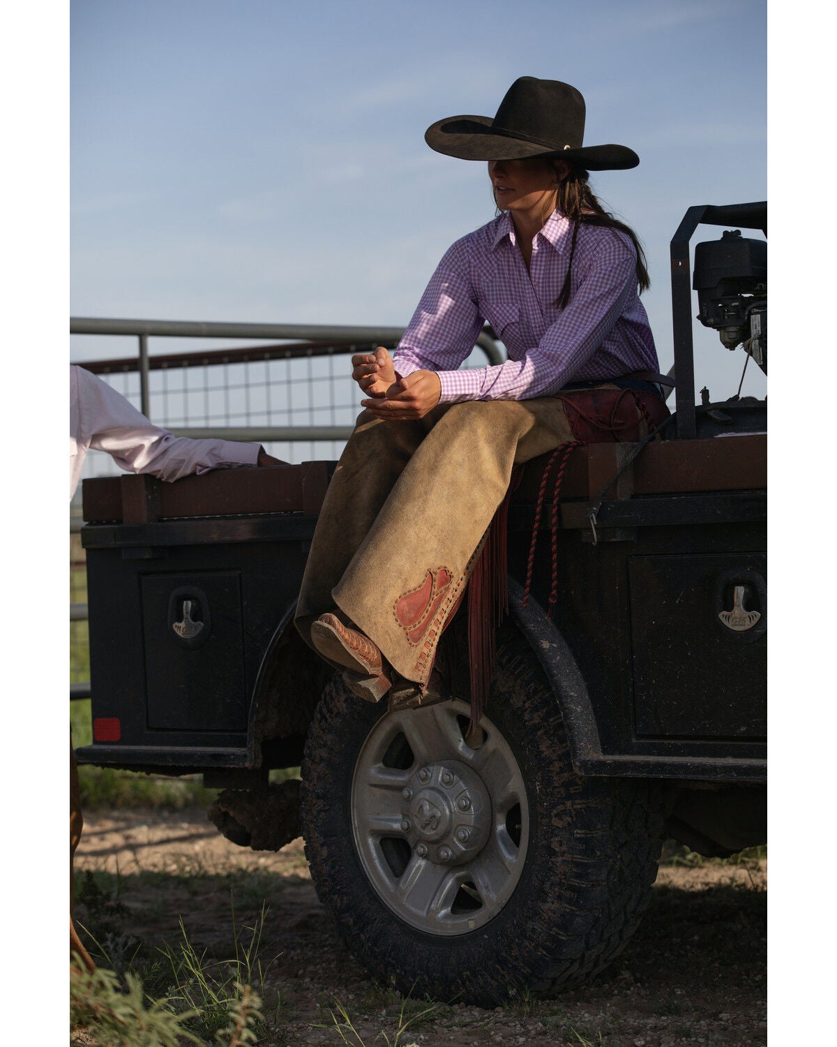 Cowboygirl by Jenna Paulette Women's Gingham Print Long Sleeve Pearl Snap Western Shirt, Lavender, hi-res