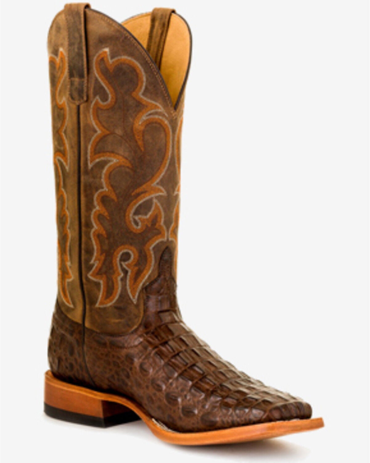 Image #1 - Horse Power Men's Nile Crocodile Print Western Boots - Square Toe, Brown, hi-res
