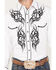 Image #3 - Scully Men's Embroidered Long Sleeve Snap Western Shirt, White, hi-res