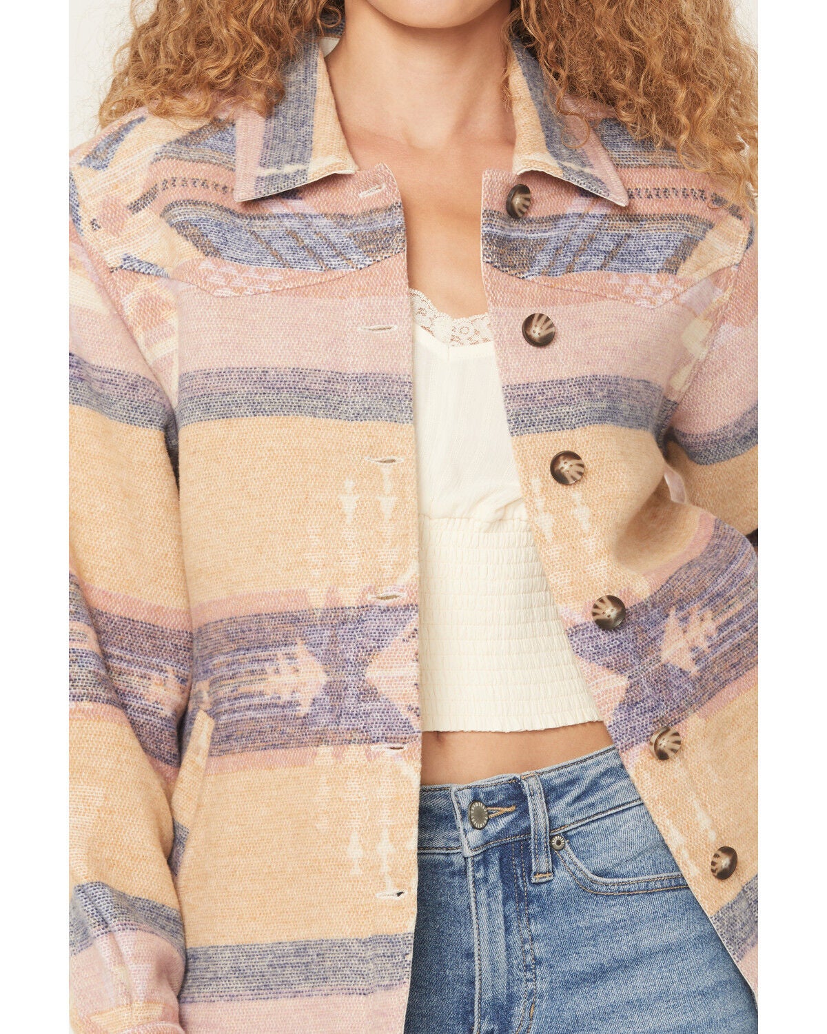 Image #3 - Idyllwind Women's Stillwater Southwestern Print Button-Down Shacket, Cream, hi-res