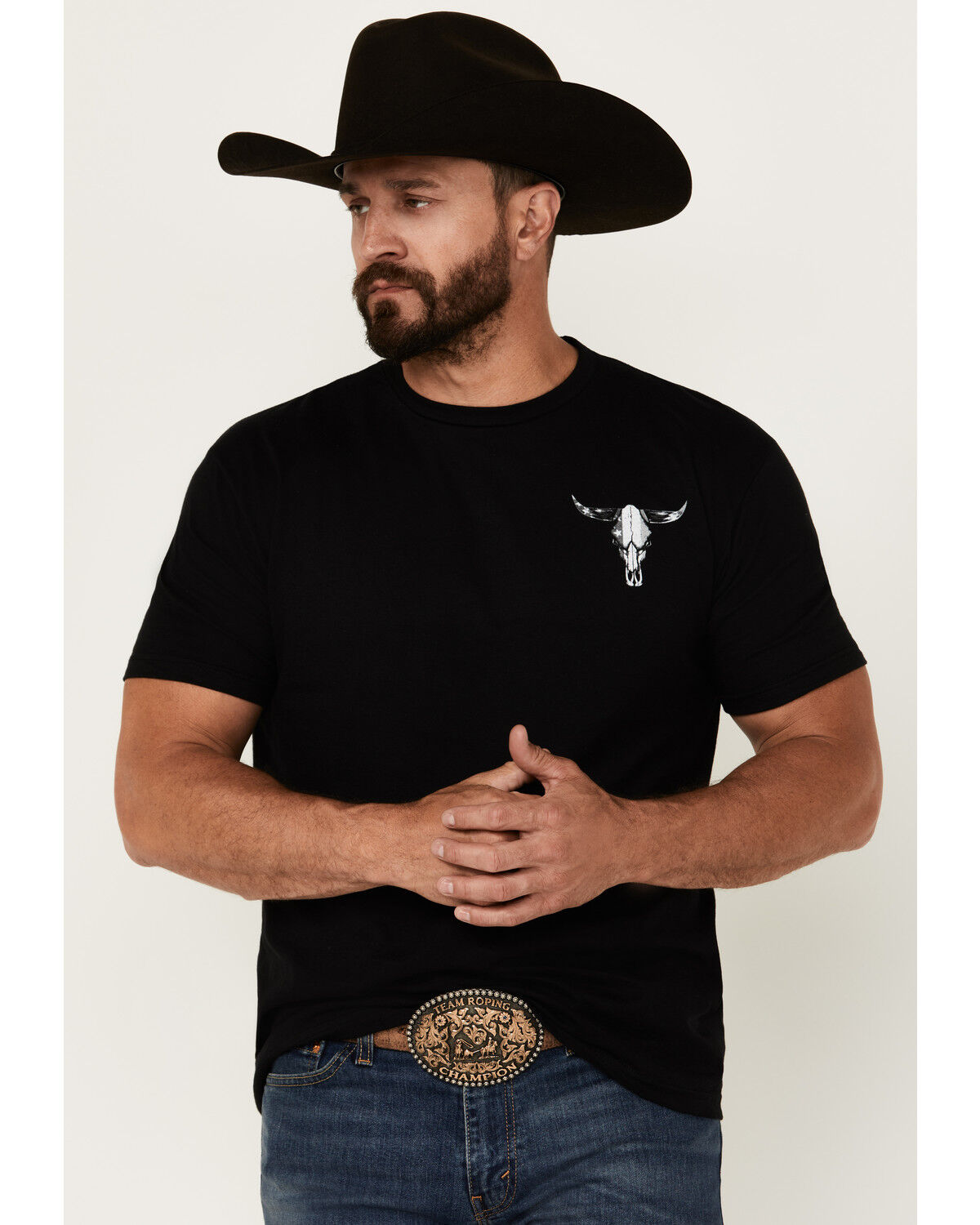 Image #2 - Cowboy Hardware Men's Freedom Is Never Free Short Sleeve Graphic T-Shirt, Black, hi-res