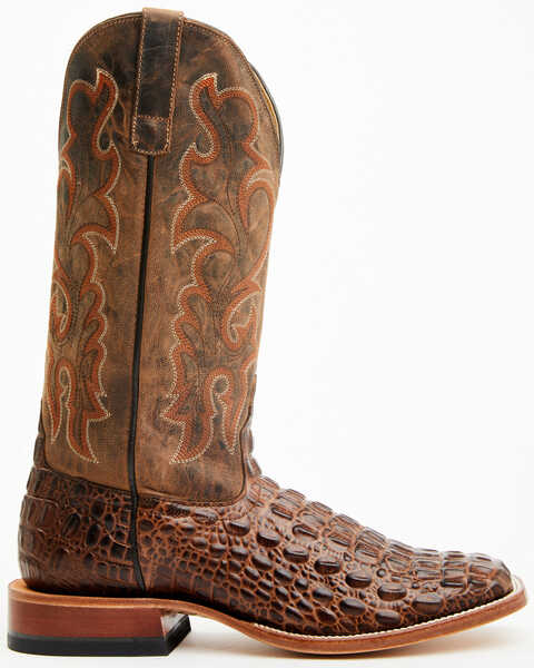 Image #2 - Horse Power Men's Nile Croc Western Boots - Square Toe, Brown, hi-res