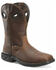 Image #1 - Double H Men's Zane Waterproof Western Work Boots - Composite Toe, Brown, hi-res