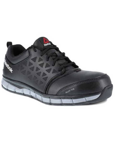 Image #1 - Reebok Women's Sublite Cushion Athletic Slip-On Work Shoes - Alloy Toe, Black, hi-res