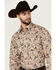 Image #2 - Roper Men's Vintage Cowboy Print Long Sleeve Snap Western Shirt, Navy, hi-res