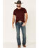 Cody James Men's Maroon Code Of The West Graphic T-Shirt , Maroon, hi-res