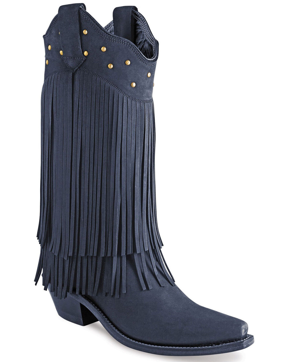 black fringe cowboy boots