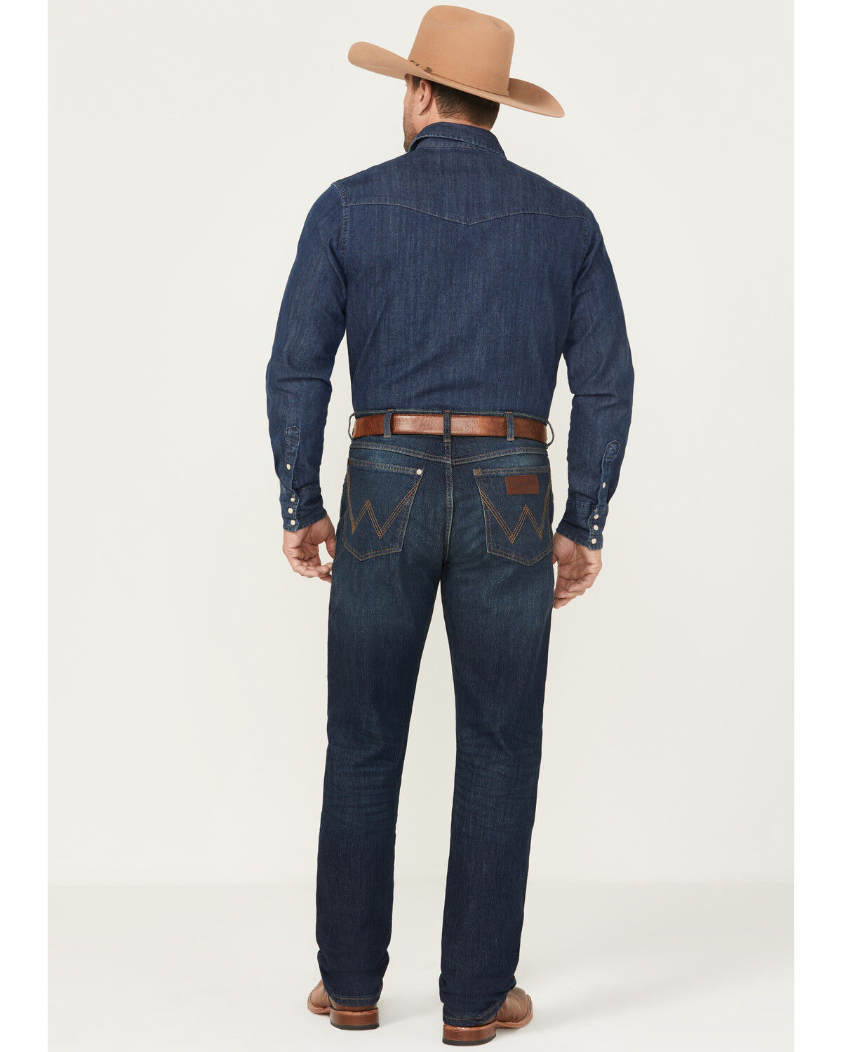 Image #3 - Wrangler Retro Men's 88MWZ Dark Wash Slim Fit Straight Stretch Denim Jeans, Dark Wash, hi-res