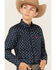 Image #2 - Cinch Boys' Flag Print Long Sleeve Button-Down Western Shirt, Navy, hi-res