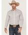 Image #1 - Rough Stock By Panhandle Men's Fancy Diamond Print Long Sleeve Pearl Snap Western Shirt, Orange, hi-res