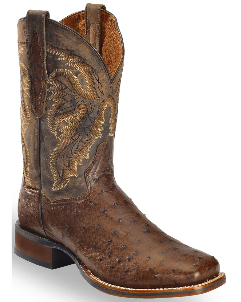 Dan Post Men's Alamosa Full Quill Ostrich Western Boots Square Toe