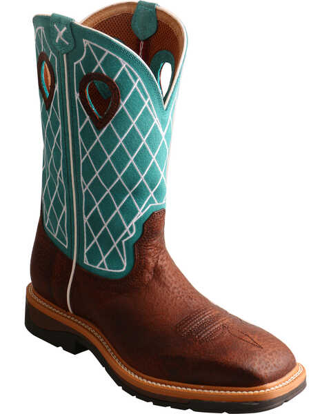 Twisted X Men's Lite Western Work Boots - Soft Toe, Brown, hi-res