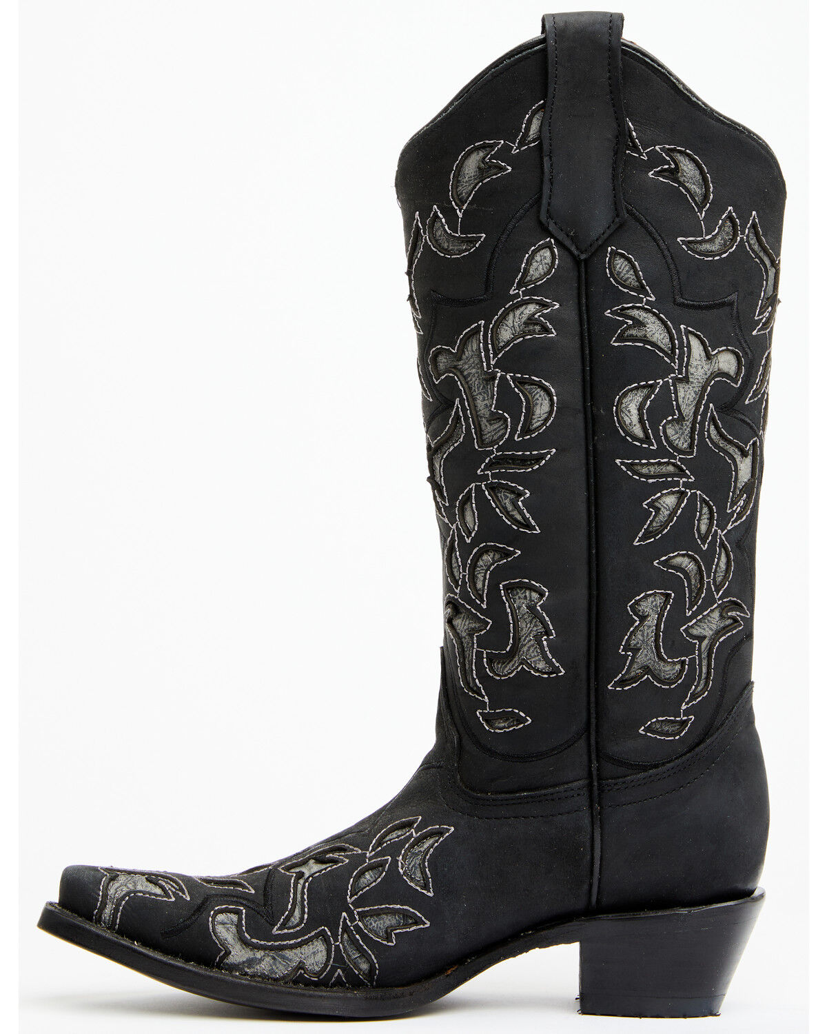 Image #3 - Circle G Women's Inlay Western Boots - Snip Toe, Black/grey, hi-res