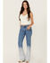 Image #1 - Wrangler Women's Westward Light Wash Dip Dye Mid Rise Bootcut Denim Jeans, Light Wash, hi-res