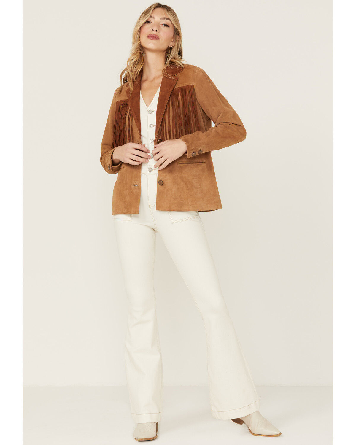 Image #6 - Idyllwind Women's Lena Belle Suede Fringe Blazer, Beige/khaki, hi-res